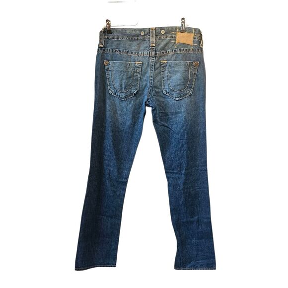 Vintage True Religion Big T Jeans Straight Leg Button Fly Size 31 Low Rise - Picture 1 of 16
